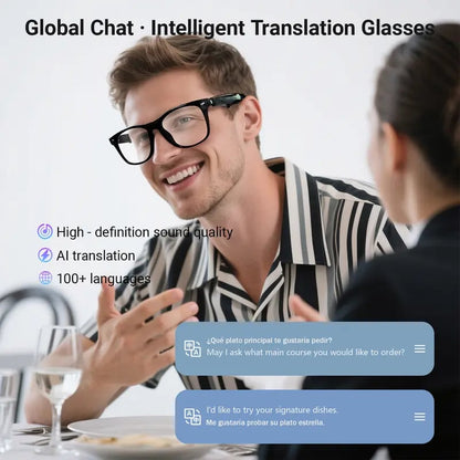 🕶️AI Smart Glasses – Instant Translation & TWS Headphones – HiFi Audio Sunglasses with BT 5.4 🤖