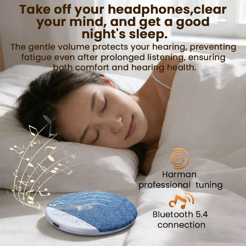 Ultra-Thin Bluetooth Pillow Speaker – 1cm Slim with White Noise for Deep Sleep, Bluetooth 6.0
