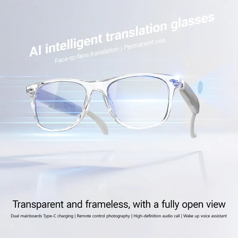 🕶️AI Smart Glasses – Instant Translation & TWS Headphones – HiFi Audio Sunglasses with BT 5.4 🤖