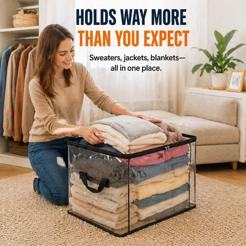 🎁 Last Day Sale 49% 📦Large Heavy-Duty Clear Storage Bag for Clothes, Bedding & Moving
